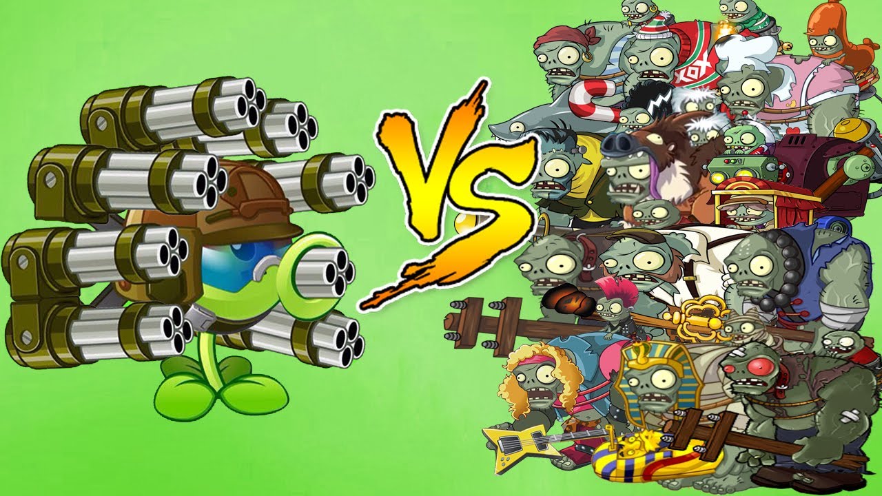 Gatling Pea vs All Gargantuar PvZ 2 | Plants vs Zombies 2 Battlez - YouTube