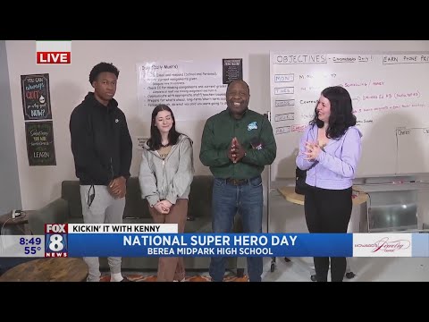 Kenny's hanging with lots of 'super heroes' at Berea Midpark High School