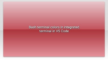 Bash terminal colors in integrated terminal in VS Code