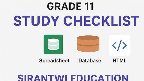 Grade 11 CAT P1  Study Checklist – Sirantwi Education