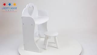 Children's White Wooden Dressing Table & Stool