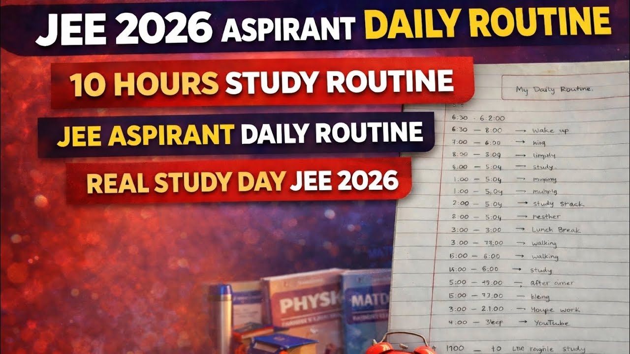 Real JEE Aspirant Routine 2026 | 10+ Hour Study Day - YouTube