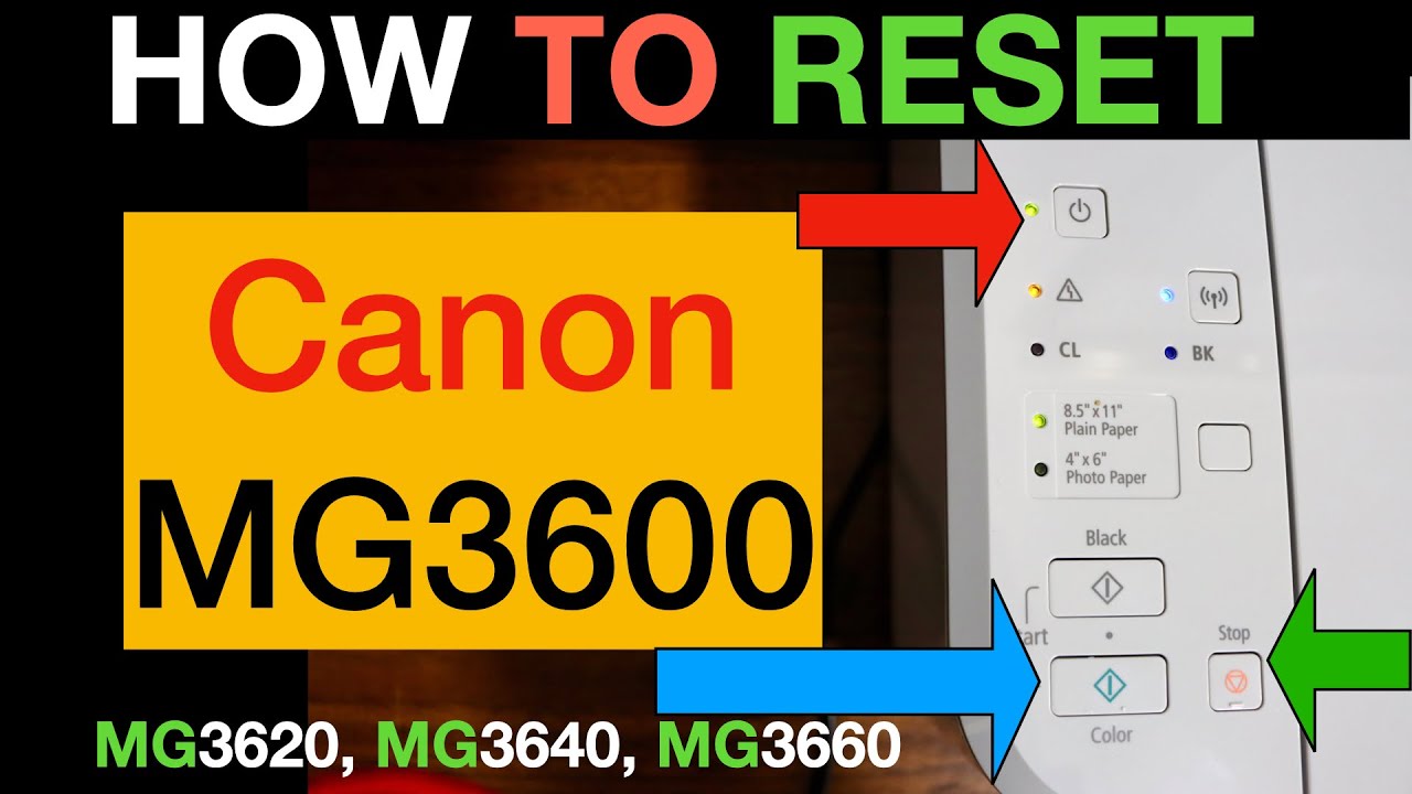 How To Reset Canon MG3600 Back To Factory Defaults & Clear WiFi Settings ?  