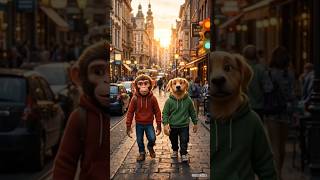 bandar 🐵 or kutta 🐶 story #ai #new #shorts #viral #animals #animation
