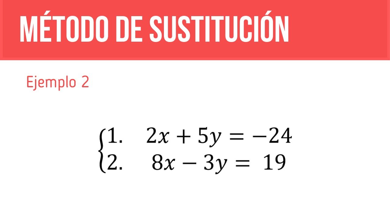 MÉTODO DE SUSTITUCIÓN EJEMPLO 2 YouTube