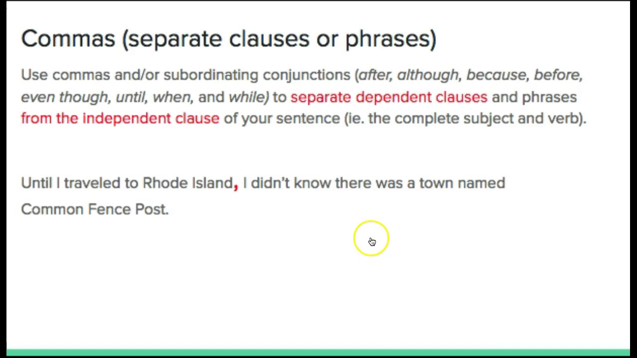 Commas separate Clauses And Phrases YouTube