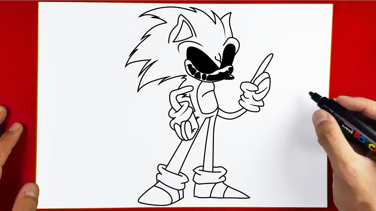 My attempt of drawing Sonic.exe. although he doesn't have a mic this was my  best attempt. Leave your thoughts below! : r/FridayNightFunkin