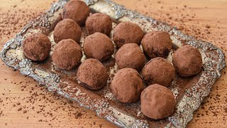 Just 2 ingredients! Delicious CHOCOLATE TRUFFLES with apples without cream and butter | easy recipe
