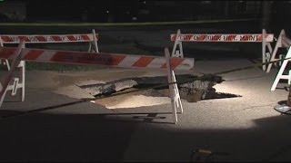 Large sinkhole in Akron