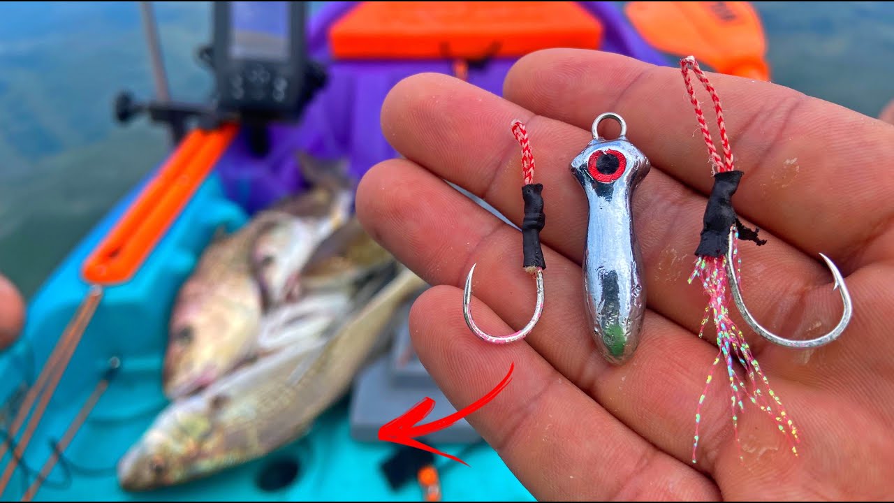 ESSE MICRO JIG CROMADO PEGA MUITO PEIXE! PESCARIA DE CORVINA COM ISCA ARTIFICIAL.