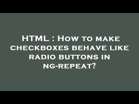 HTML : How to make checkboxes behave like radio buttons in ng-repeat?