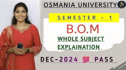 BOM || BUSINESS ORGANIZATION MANAGEMENT || O.U || SEM 1 || EXPLAINATION VIDEO|| ‎@shivanipallela 