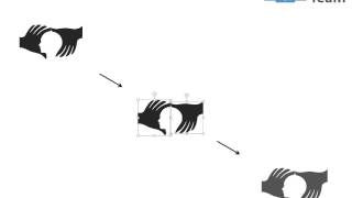human hand making head and icons flat powerpoint design