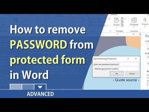 Microsoft Word remove password from protected form by Chris Menard