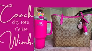 💗Coach City Tote Cerise💗What’s in my bag