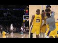 Dangelo russell hits 3 straight unreal 3s and gets swarmed by lakers vs okc 