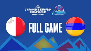 Malta v Armenia | Full Basketball Game |FIBA U16 Women's European Championship 2023