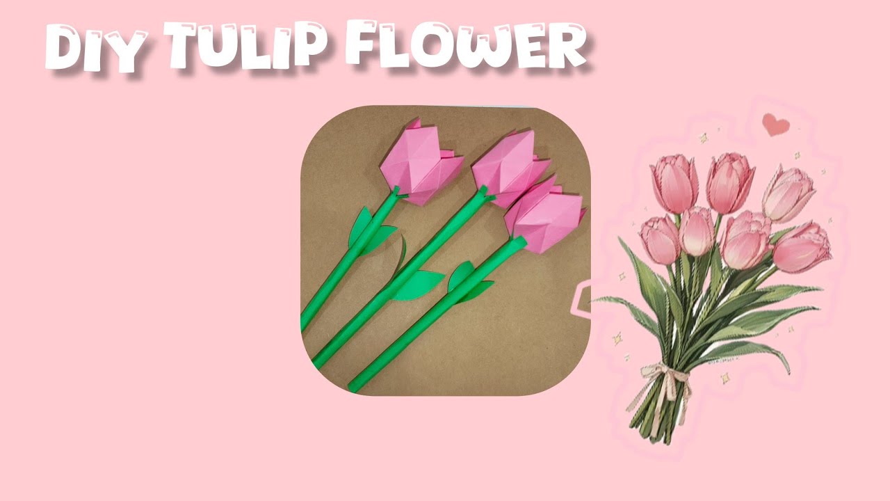 DIY tulip 🌷 flower #diy #art #viralvideo #gift #craft #handmade 