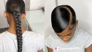Low side swoop braided ponytail | tutorial