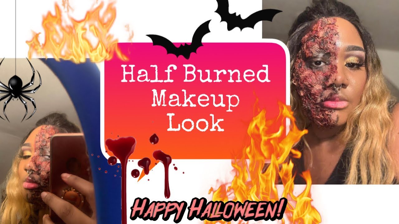 Half Burned Halloween Makeup Tutorial YouTube