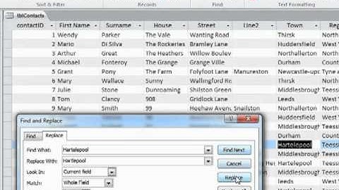 Access 2010 - Find And Replace Field Values - Tutorial