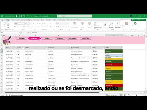 Vídeo de demonstração: Planilha de Controle de Agenda para Salão Manicure em Excel