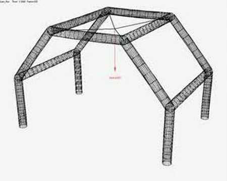 Simulation of the collapse of an inflatable tent structure