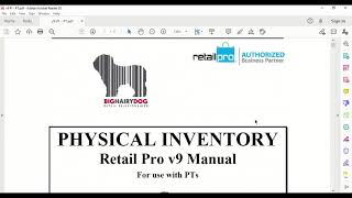 Webinar: Retail Pro version 9 Physical Inventory 1.28.21