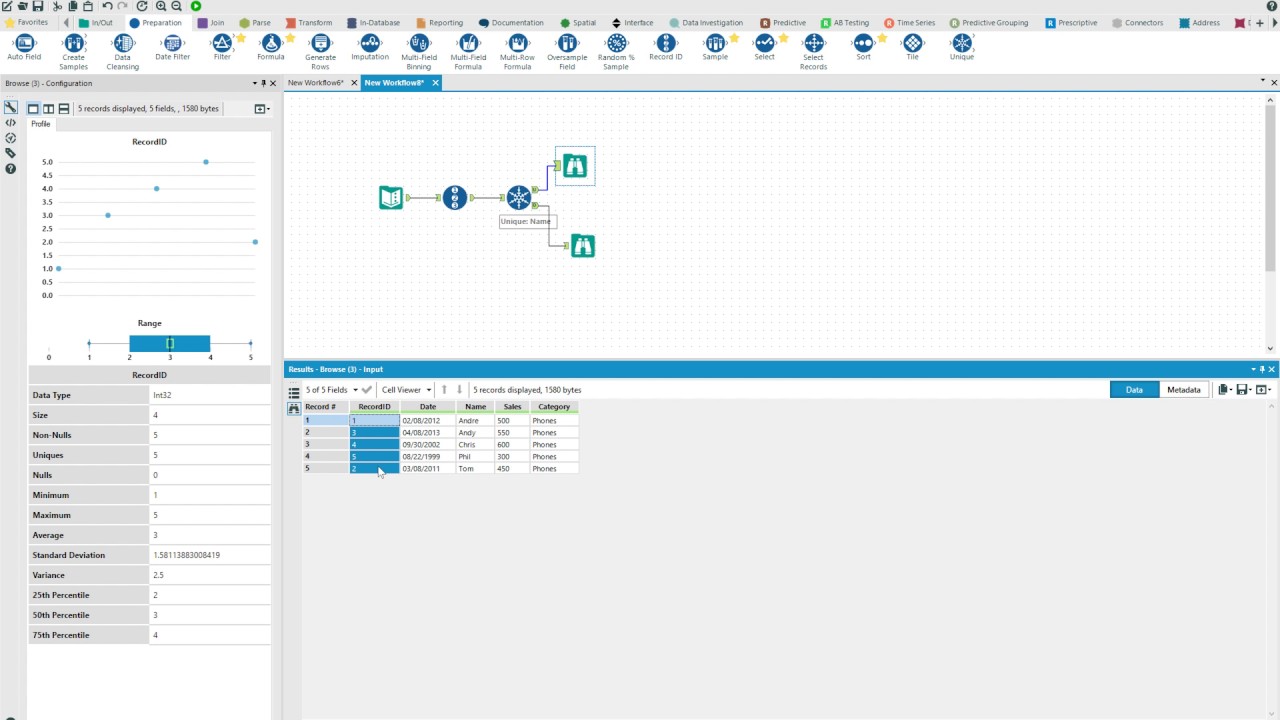 How To Use The Unique Tool In Alteryx