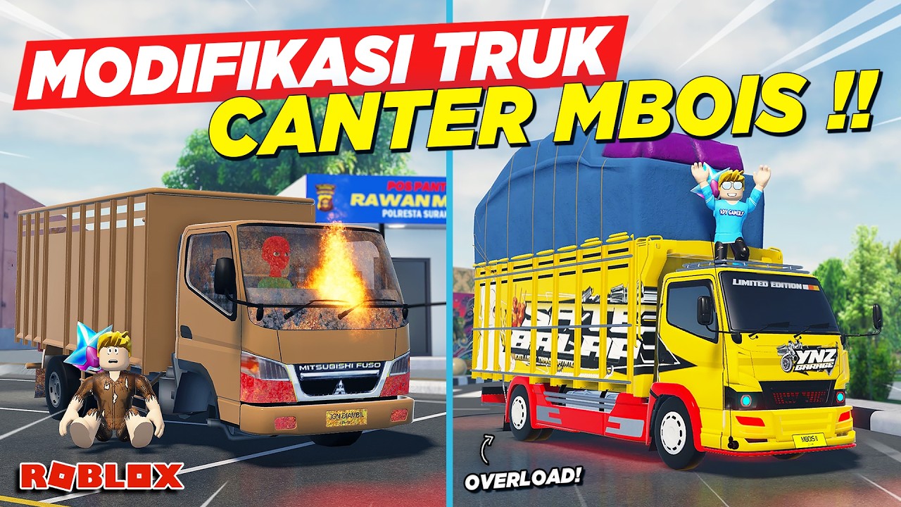 RESTORASI TRUK RONGSOK JADI TRUK MODIFIKASI MBOIS VIRAL MUATAN OVERLOAD !! ROLEPLAY TRUK - Roblox