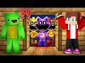 Dont open the door to scary smiling critters vs jj and mikey house in minecraft maizen