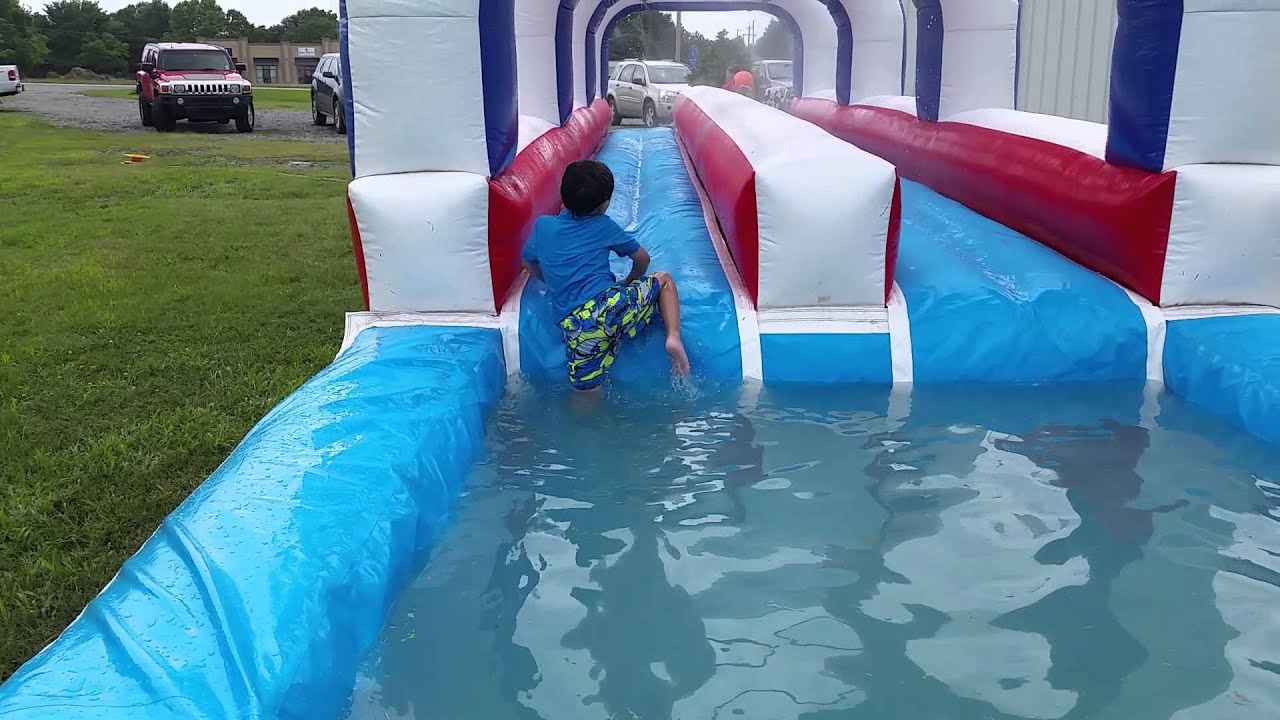 Jo on the slide and swim YouTube