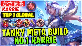 Tank Meta Build No.1 Karrie [ Top 1 Global Karrie ] かさまる - Mobile Legends Gameplay Emblem And Build.