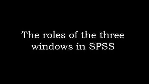 The Roles Of The Three Windows In SPSS