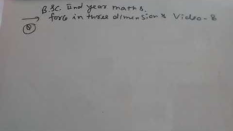 force in three dimensions b.sc class video. 8