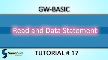 Read and Data statement || GW basic || Tutorial # 17