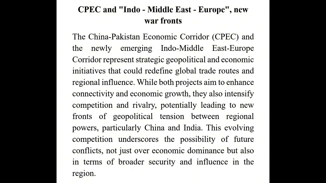 CPEC and Pakistan Essay Thesis Statement 