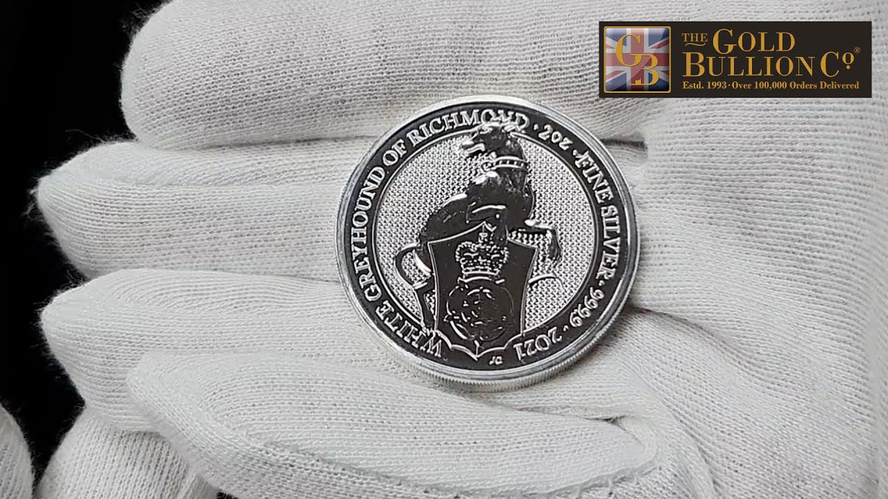 2021 2oz Queen's Beasts White Greyhound of Richmond Silver Coin I Buy Now