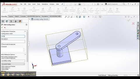 ASE Solidworks 21 assembly configuration angle