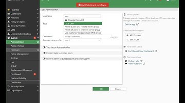 FortiGate Firewall Create New User Normal Access