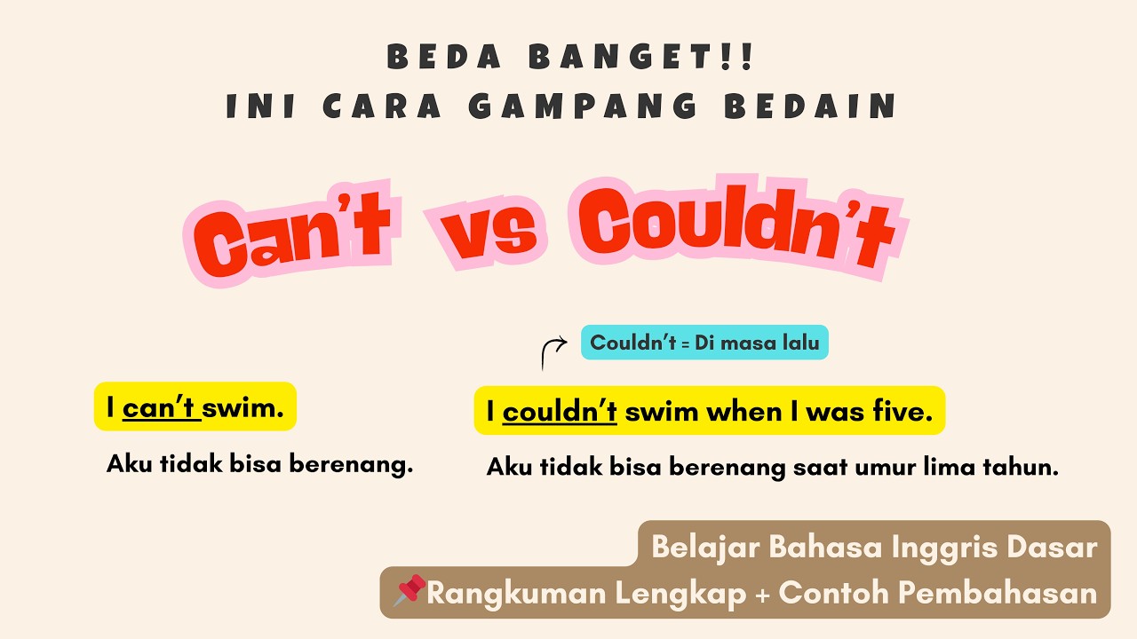 Can’t dan Couldn’t Itu Beda? Ini Penjelasan Simpelnya