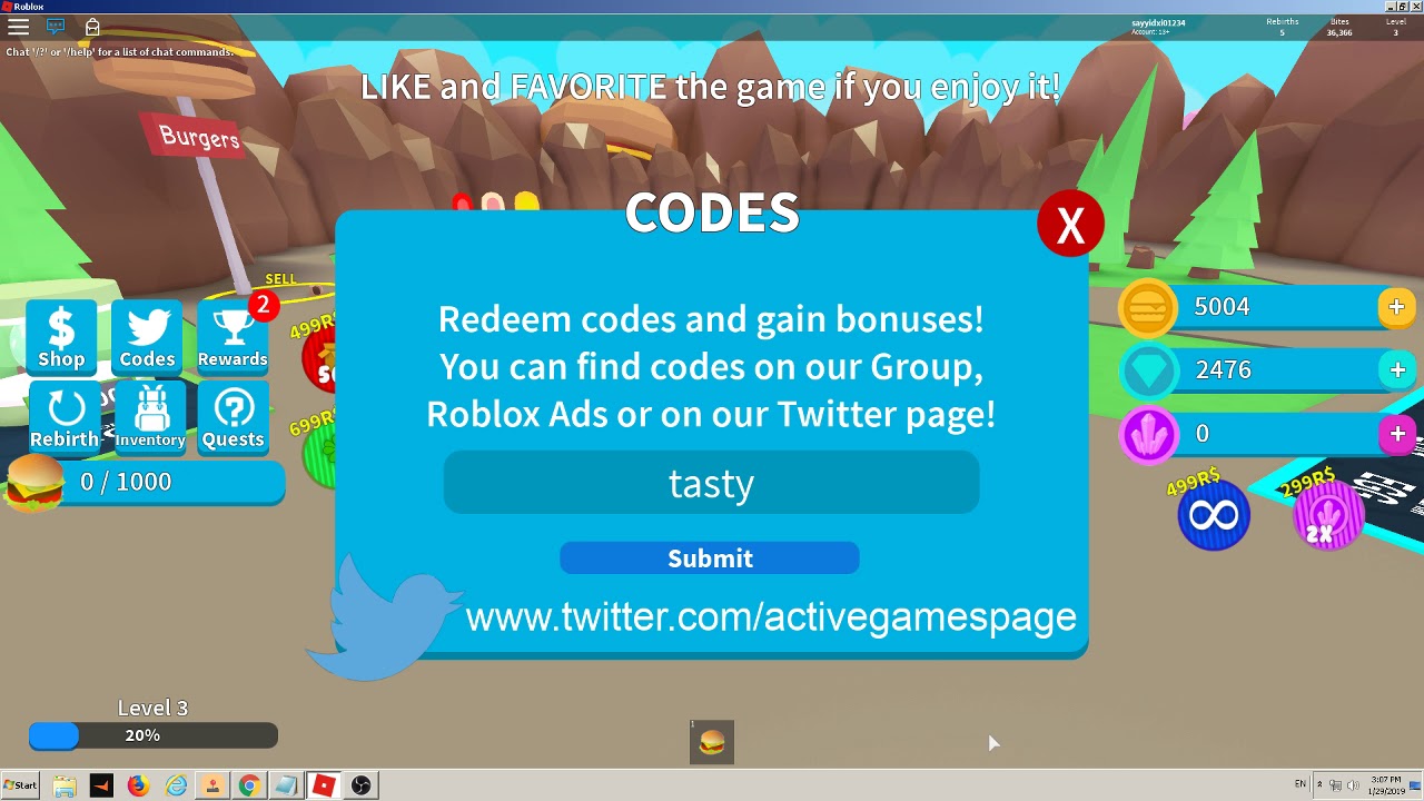 CODE FOR BURGER SIMULATOR YouTube