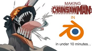 making chainsaw man in blender in under 10 minutes