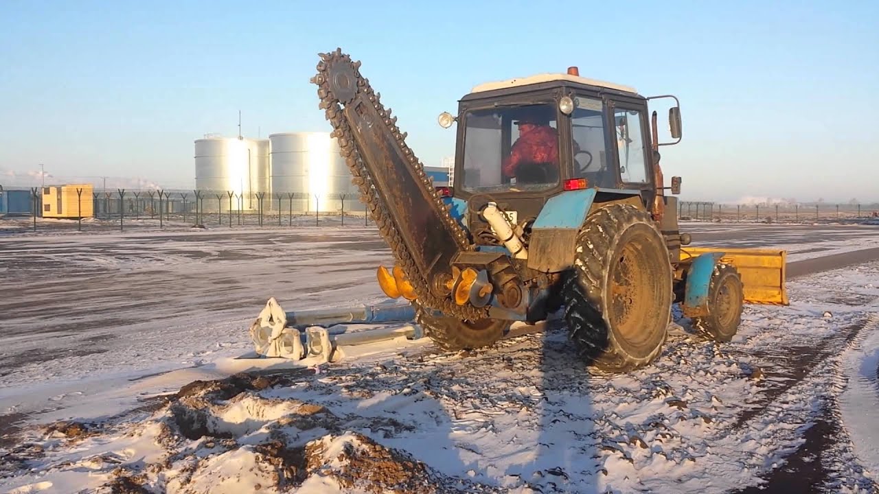 Траншеекопатель - YouTube