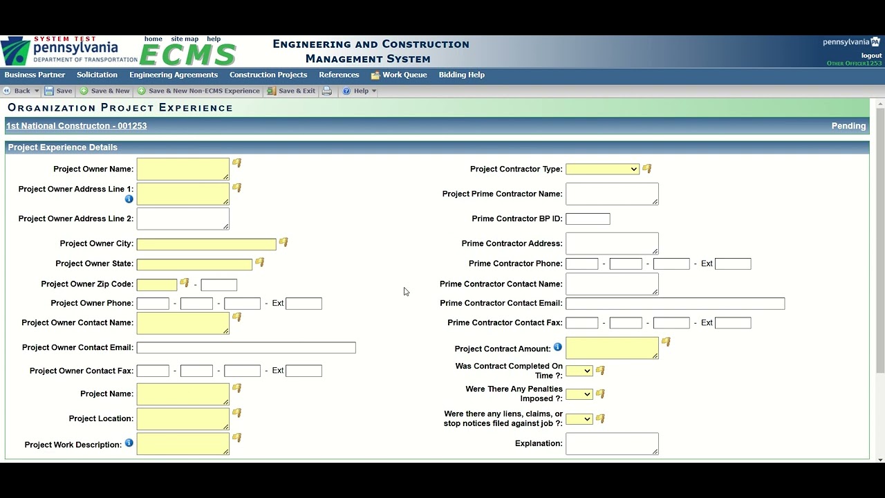 02 SubC Part 2 Org and Experience Statement (PennDOT Subcontractor ...