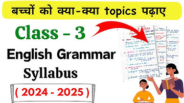 Class 3 English Grammar Syllabus | English Grammar for Class 3 | Class 3 English Syllabus | Grade 3