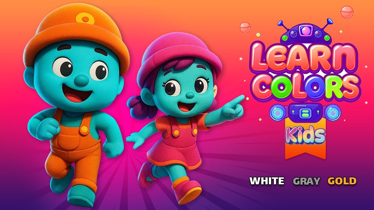 Learn Colors for Kids | White, Gray & Gold | Fun Color Song & Animation for Toddlers