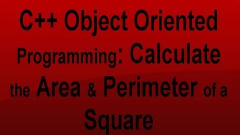 How to Find the Area and Perimeter of a Square using C++ Object Oriented Programming