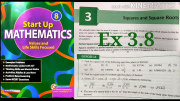Squares and Square Roots Exercise 3.8 Class 8 Start up Mathematics|Viva Education | Rajmith Study