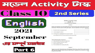 Class X English Part 6 Model Activity Task 2021 Full Solve // Sep Month // Sublime Learning